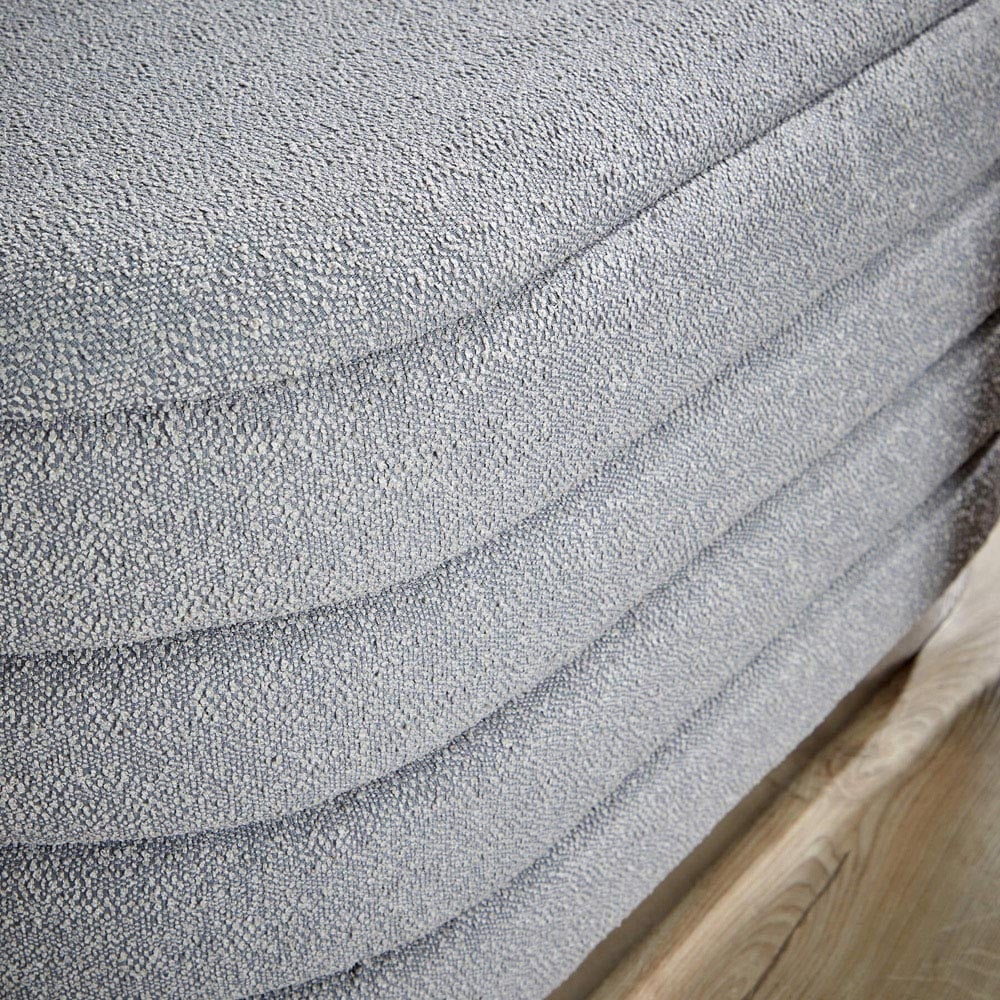 Home Source Cake Grey Boucle Storage Ottoman Set of 2 Image 3