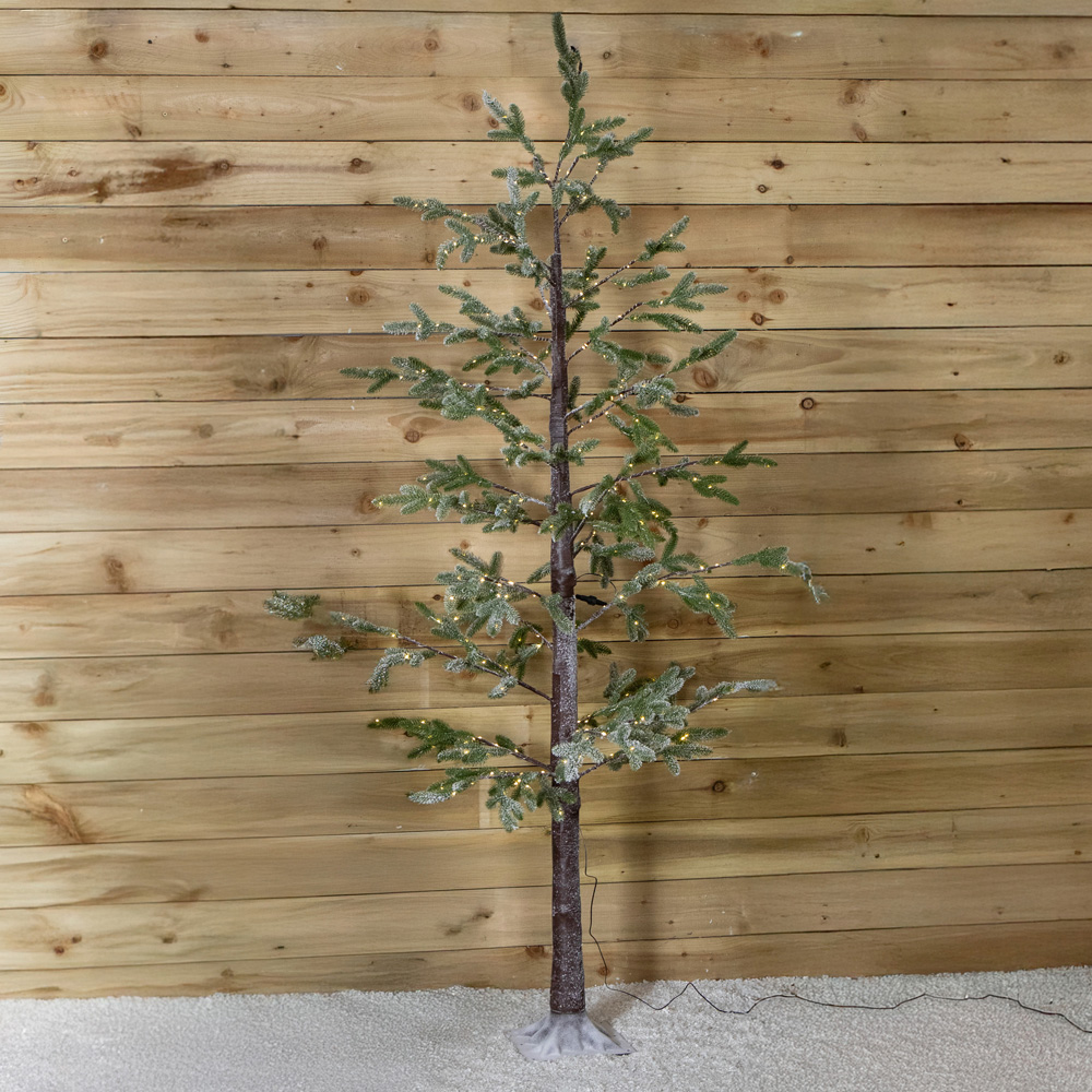 Samuel Alexander 412 Warm White LED Tall Pre-Lit Artificial Christmas Snow Tree 8ft Image 7