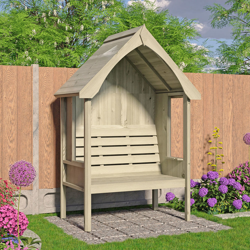 Shire Fern Nook 4.2 x 2.8ft 2 Seater Arbour with Roof Image 6