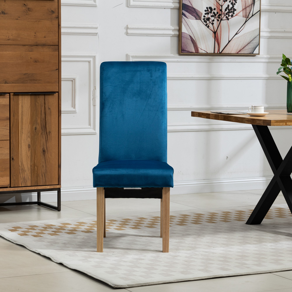 Artemis Home Rimini Set of 2 Blue Velvet Fabric Dining Chair Image 2