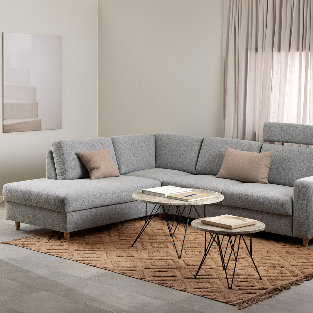 Florence Prunus Grey Marble Round Side Table Image 7