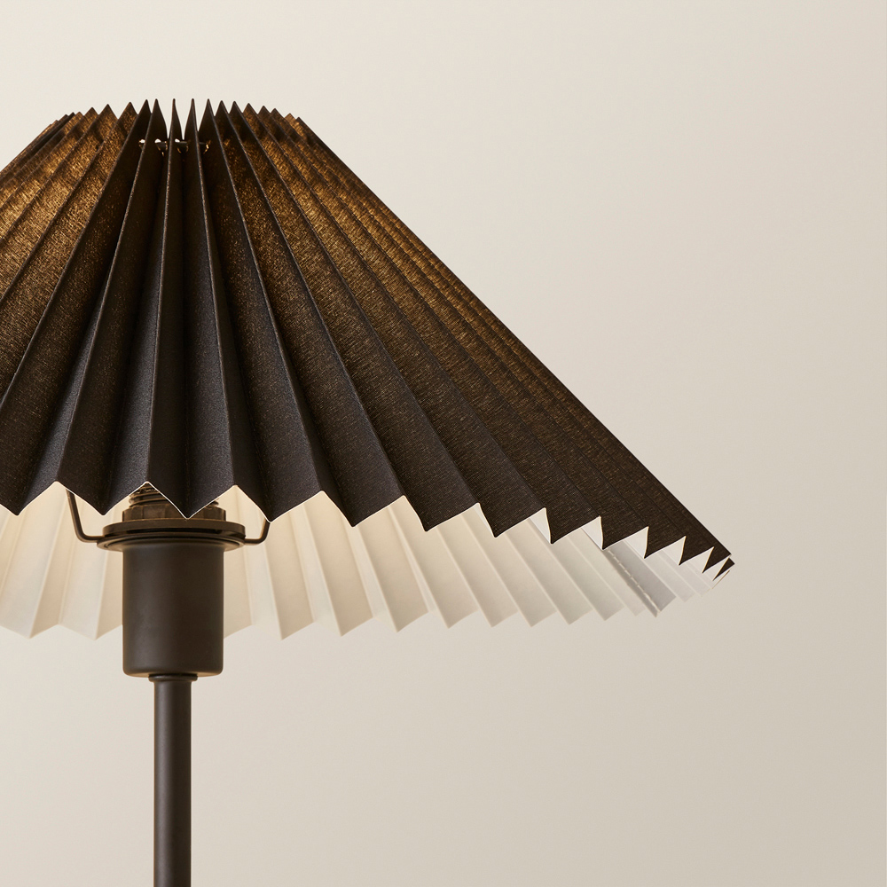 ValueLights Akira Black Pleated Shade LED Table Lamp Image 3