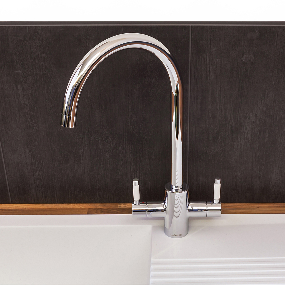 Reginox Genesis WH Polished Chrome Dual Lever Kitchen Tap  Image 2