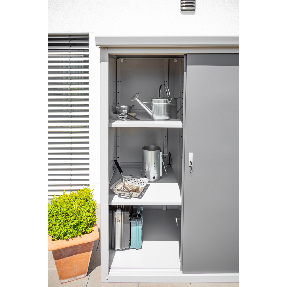 Trimetals Daiken Guardian 4 x 3ft Grey Compact Metal Garden Shed Image 3