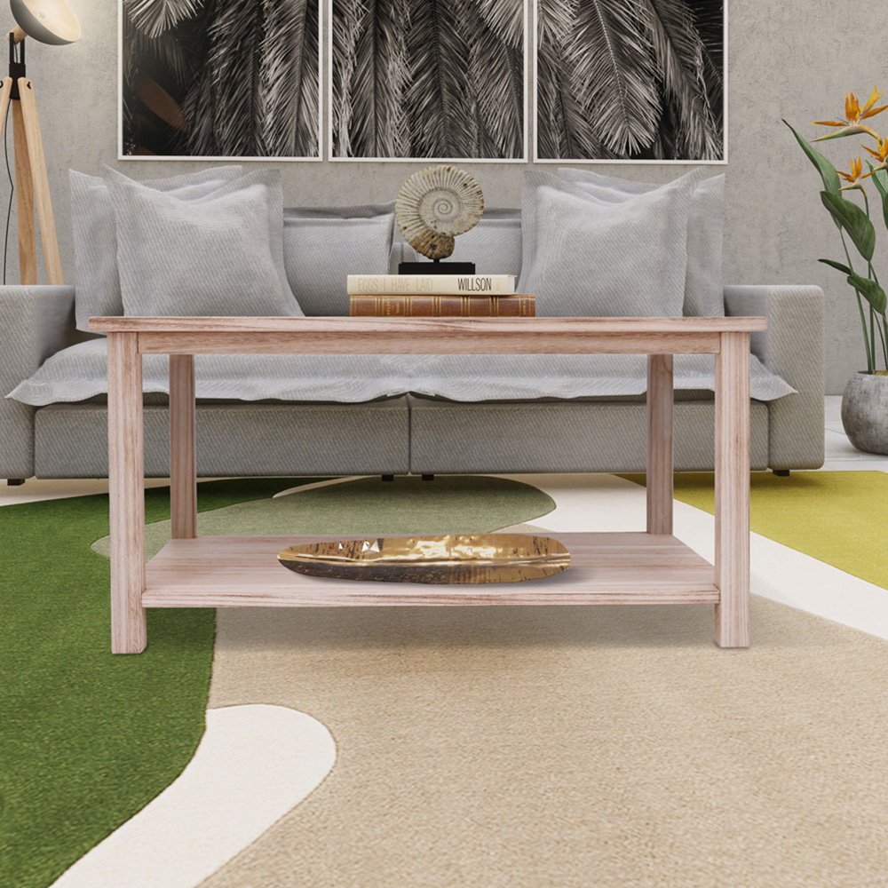 Portofino Single Shelf Light Wood Coffee Table Image 6