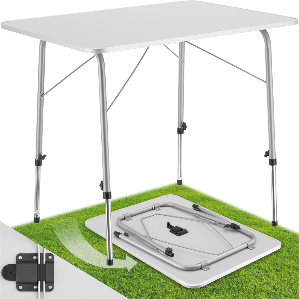 tectake Grey Foldable Camping Table Image 2