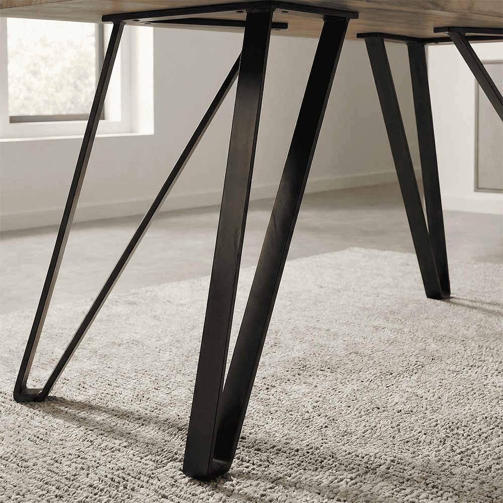 Home Source Arbore 4 Seater Dining Table Oak Woodgrain Effect Image 4