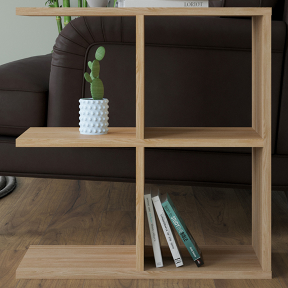 Decorotika Hamlet 4 Shelf Oak Side Table Image 1