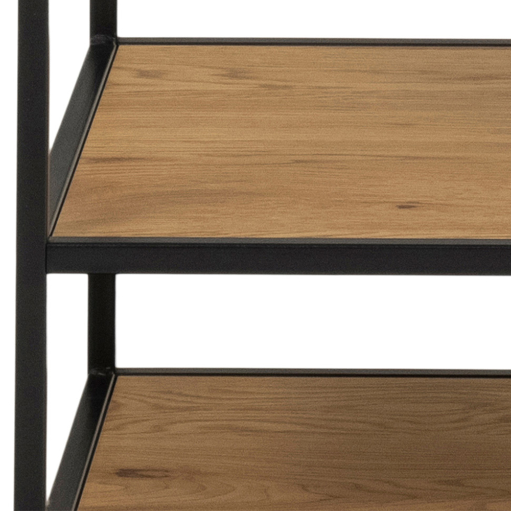 Florence Seaford 5 Shelf Oak and Black Metal Clothes Rack Image 8