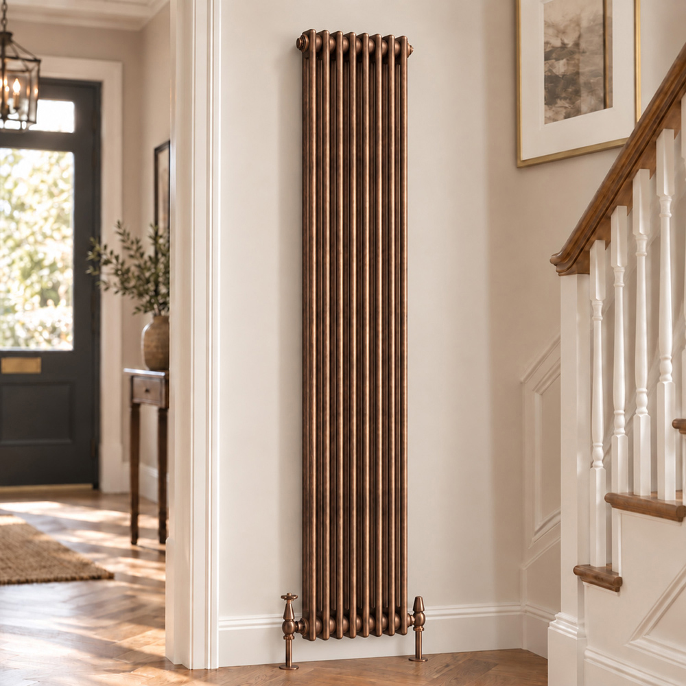 Go Bathrooms Clarence Antique Copper 2 Column Radiator 1800 x 380mm Image 2