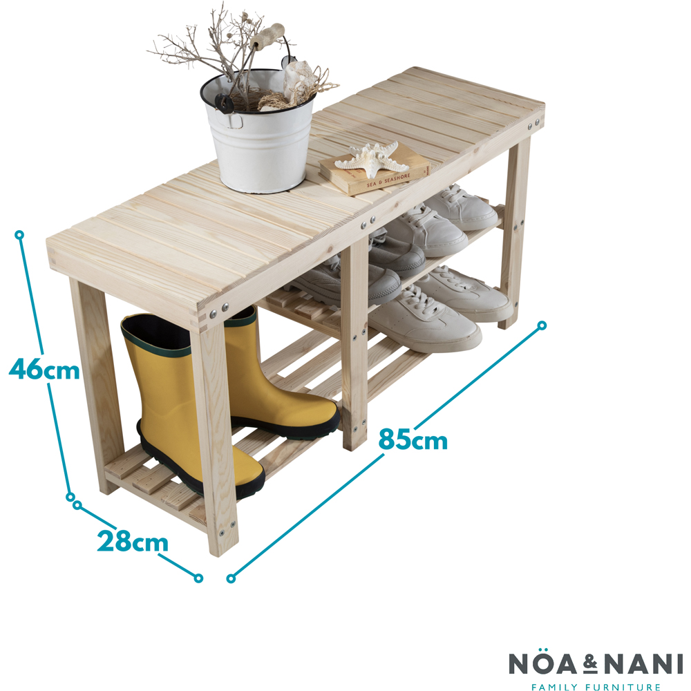 Noa and Nani Einar Natural Pine Small Pine Shoe Rack Image 5