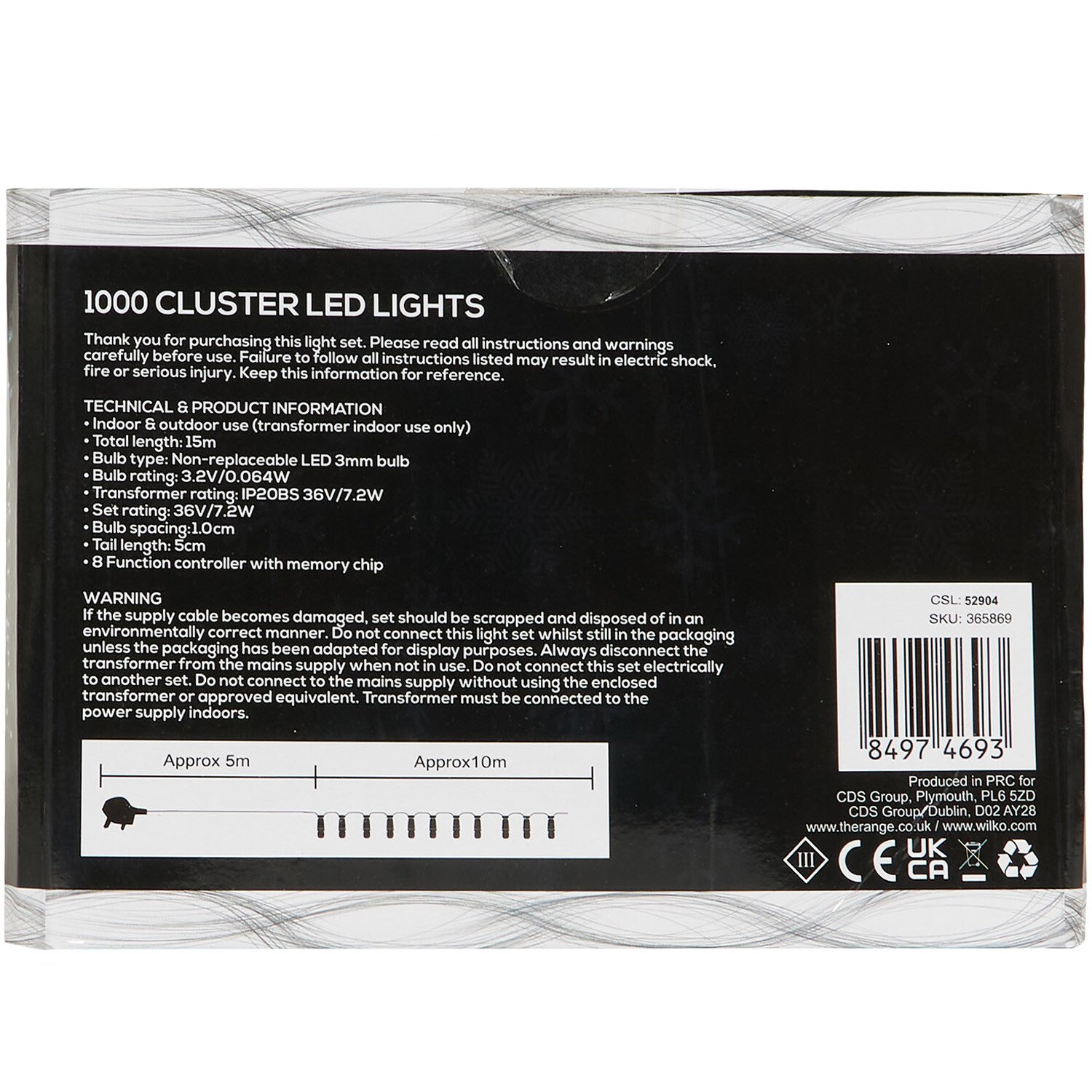 1000 Cluster LED Lights Ice White - White Image 3