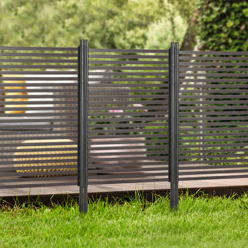Outsunny 4.9 x 3ft Brown Metal Animal Barrier Garden Fence with 2 Standing Ways Image 4