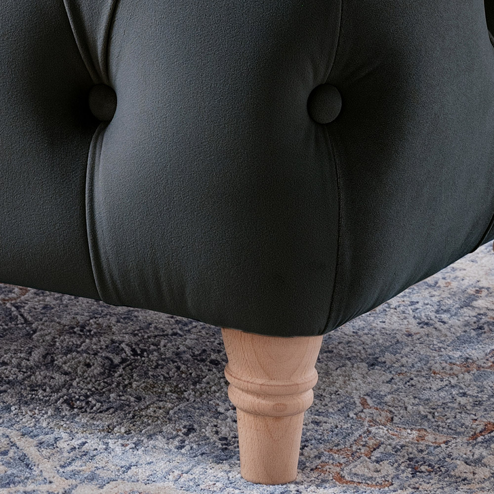 Midnight Blue Velvet Footstool Image 4