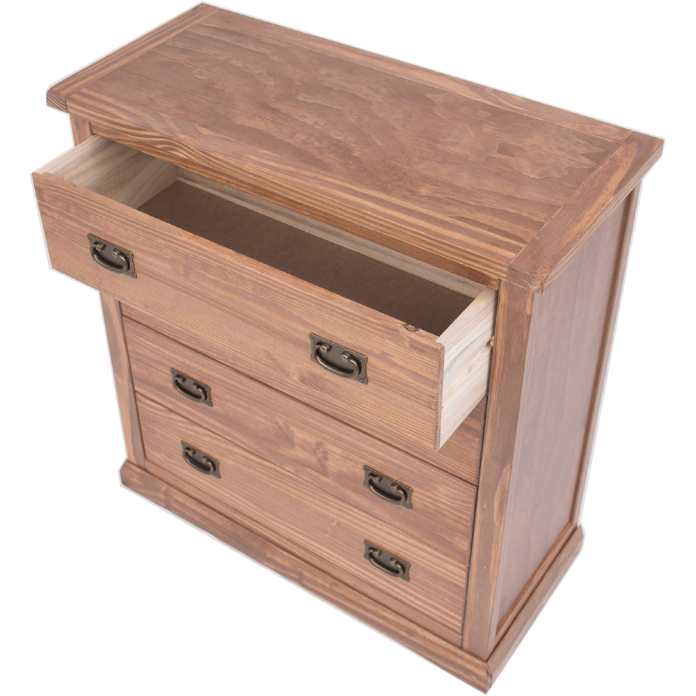 Tirolo 4 Drawer Light Brown Chest of Drawers with Brass Drop Handles Image 4