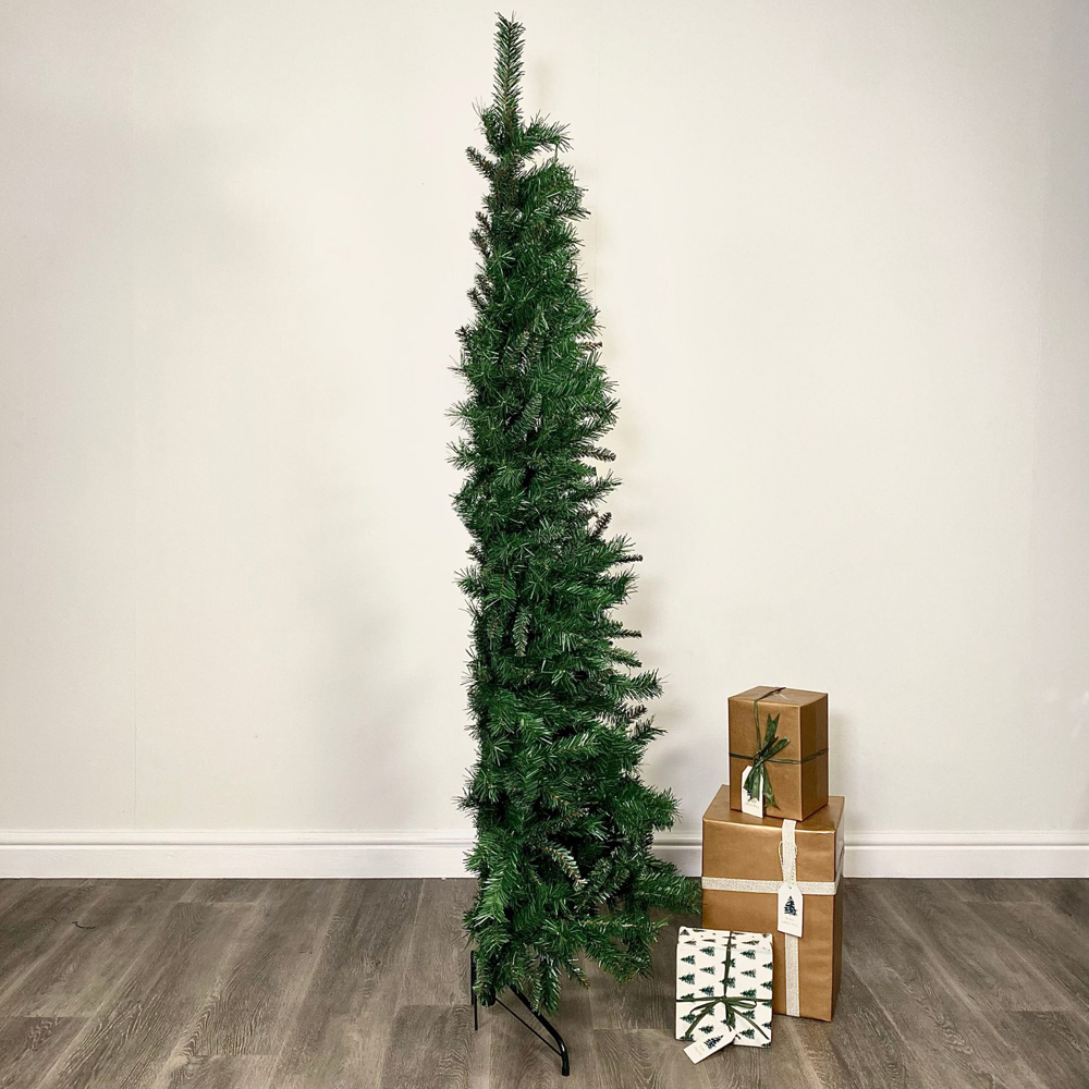 Samuel Alexander Green Corner and Half Wall Dual Purpose Artificial Christmas Tree 6.5ft Image 7