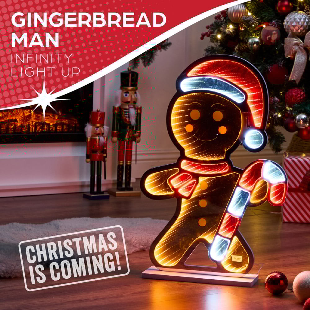 The Christmas Workshop LED Gingerbread Man Infinity Light Xmas Decoration 60cm Image 6