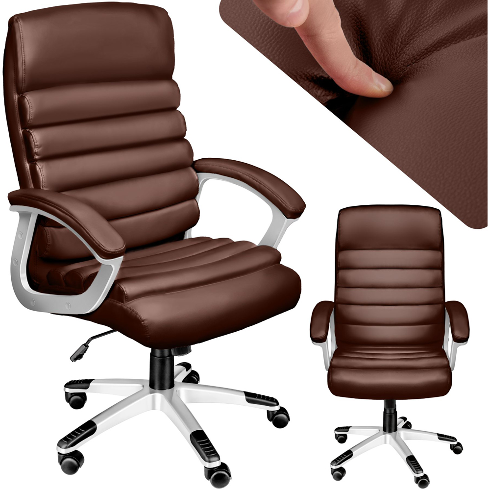 tectake Paul Brown Height Adjustable Padded Office Chair Image 2