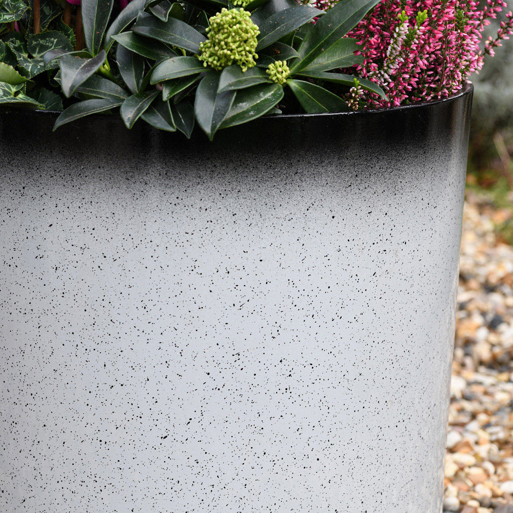 Garden Gear Slate Black Glazed Cylinder Planter 31cm Image 3