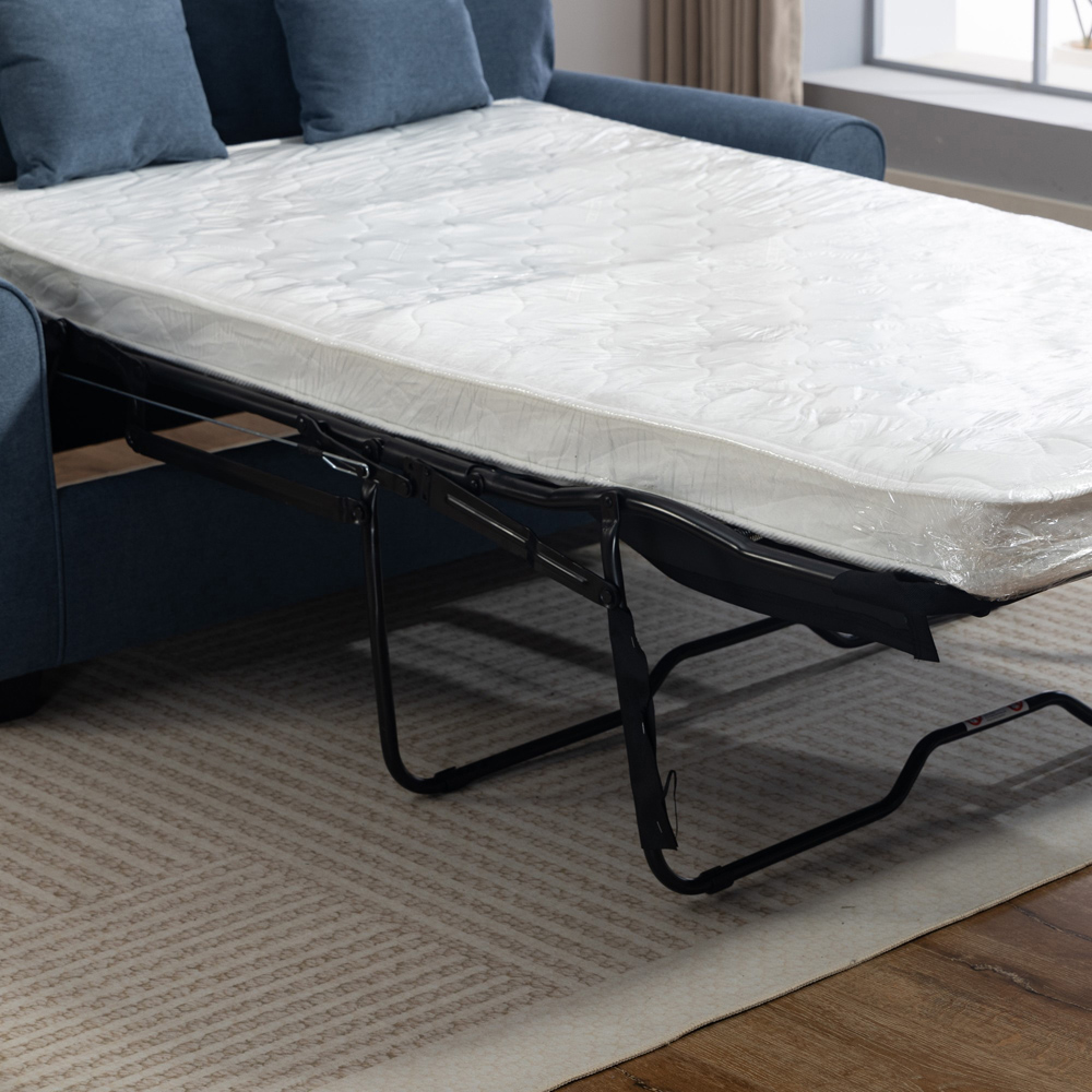 Artemis Home Lewiston 2 Seater Light Denim Fabric Sofa Bed Image 4