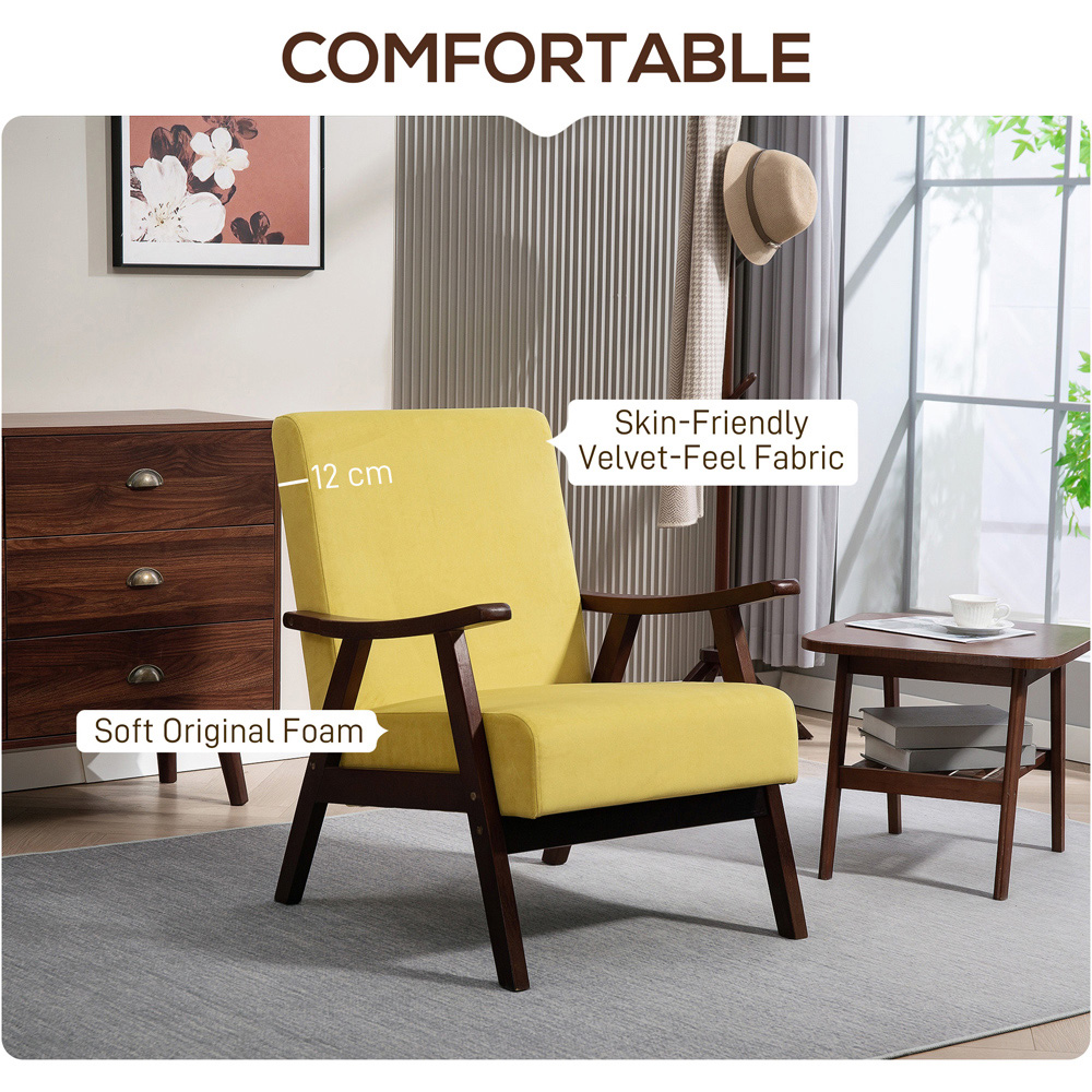 Portland Champagne Velvet Solid Wood Frame Armchair Image 7