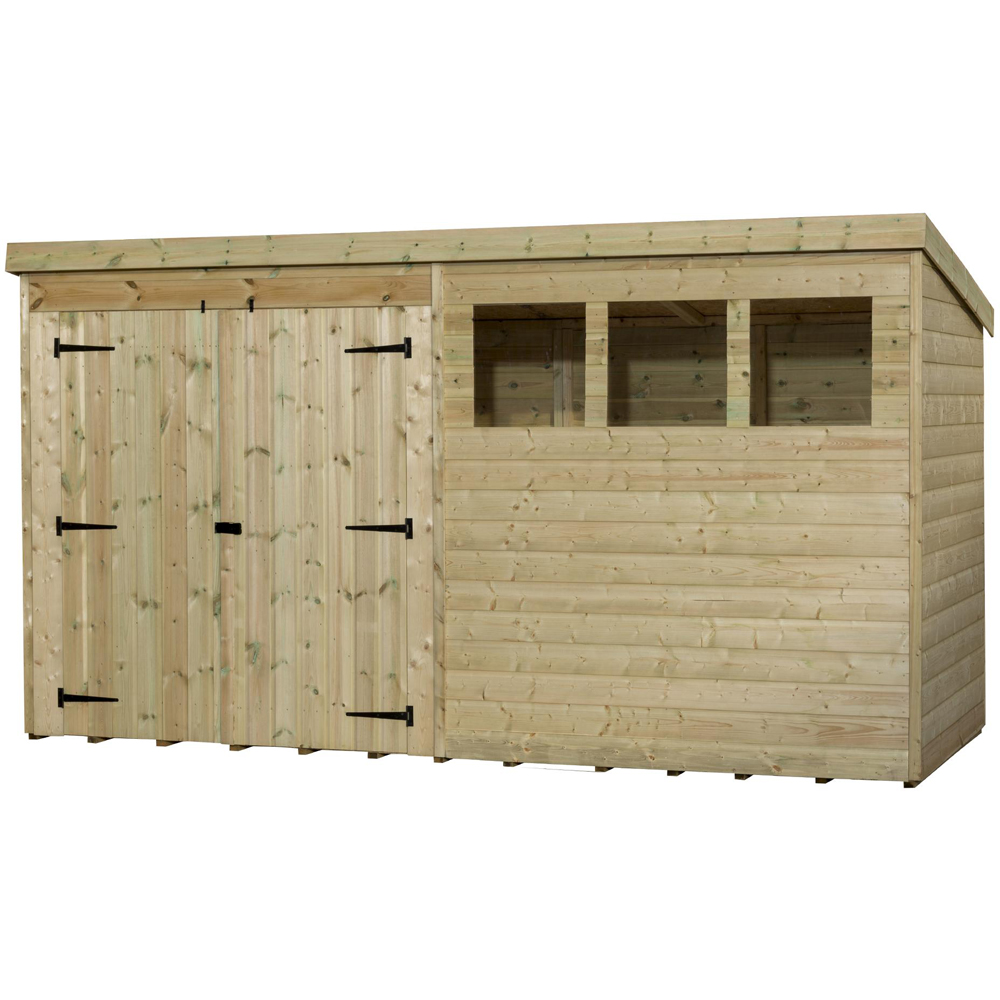 Empire Sheds 4000 14 x 7ft Double Door Tongue and Groove Wooden Pent Garden Shed Image 1