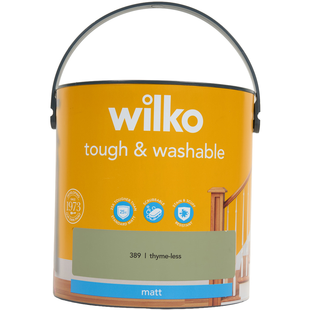 wilko Tough and Washable Matt Emulsion Paint Thyme-less Image 4