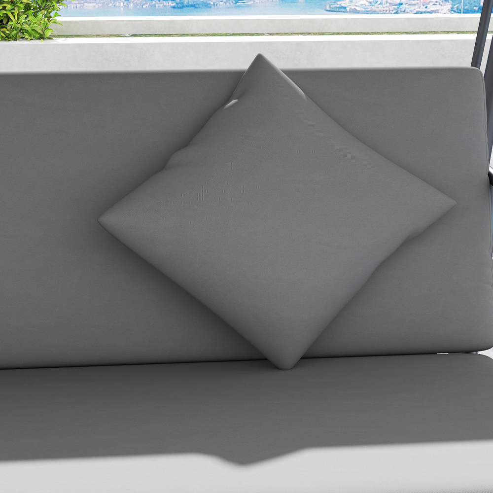 Outsunny 3 Seater Grey Adjustable Canopy Convertible Garden Swing Bed Image 3