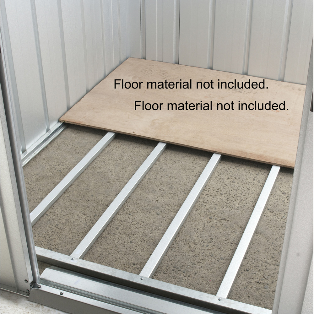 Yardmaster 6 x 4ft Platinum Metal Pent Storage Shed with Floor Support Kit Image 6