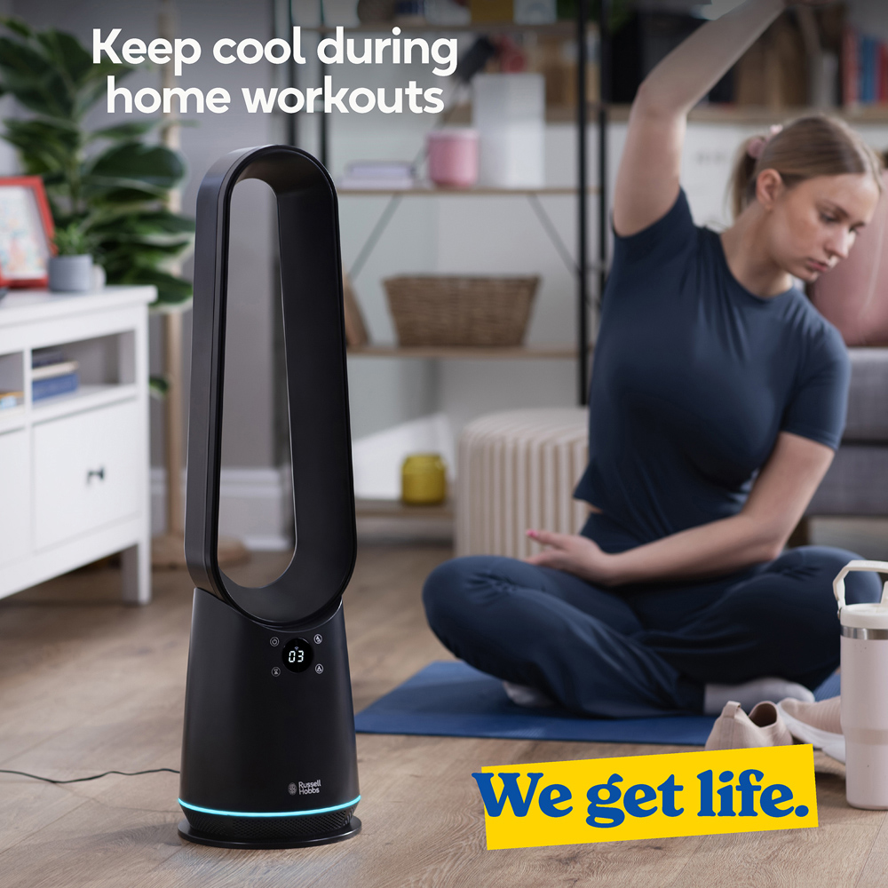 Russell Hobbs Black Smart Bladeless Cooling Fan with Remote Image 7