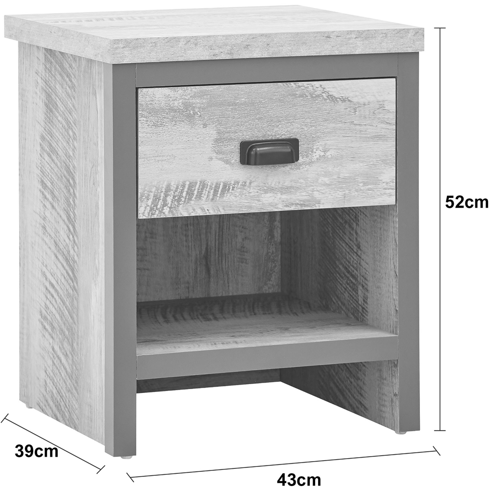 GFW Boston Single Drawer Oak Lamp Table Image 9