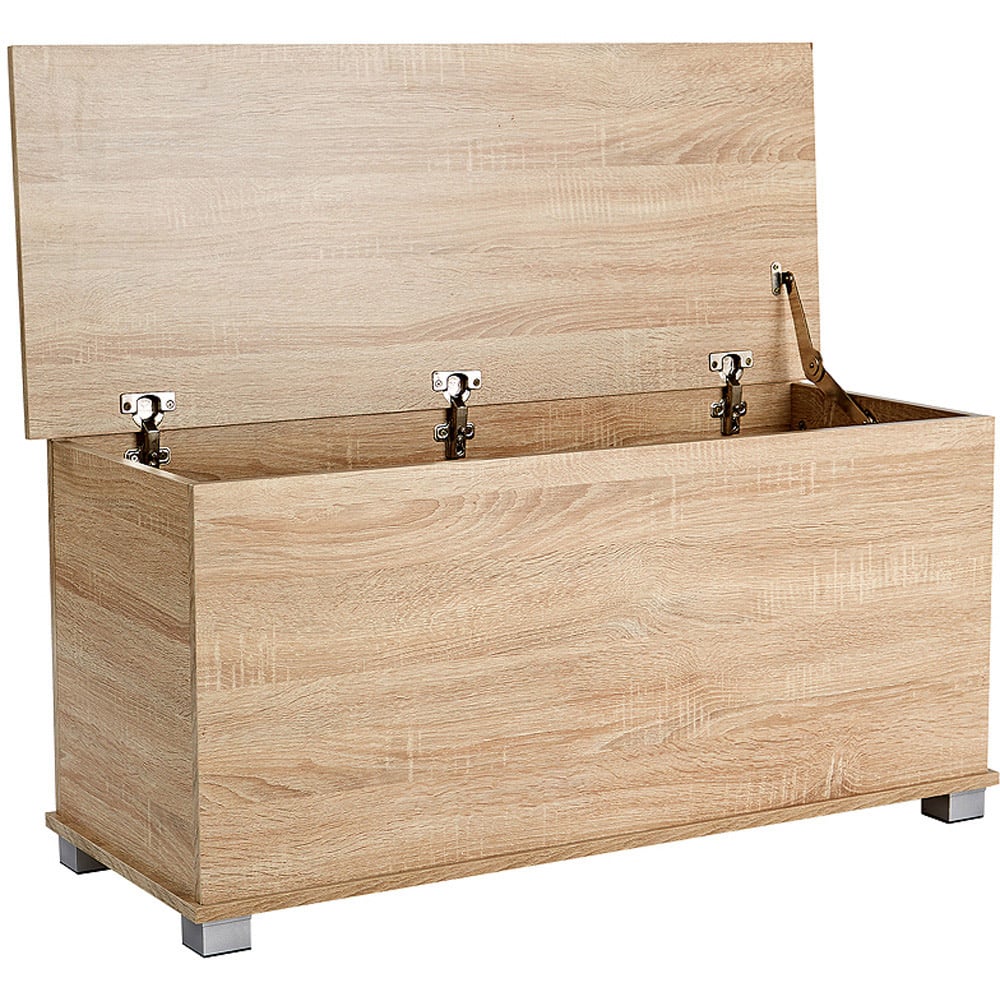 Home Source Malmo Sonoma Oak Effect Storage Ottoman Chest Image 3