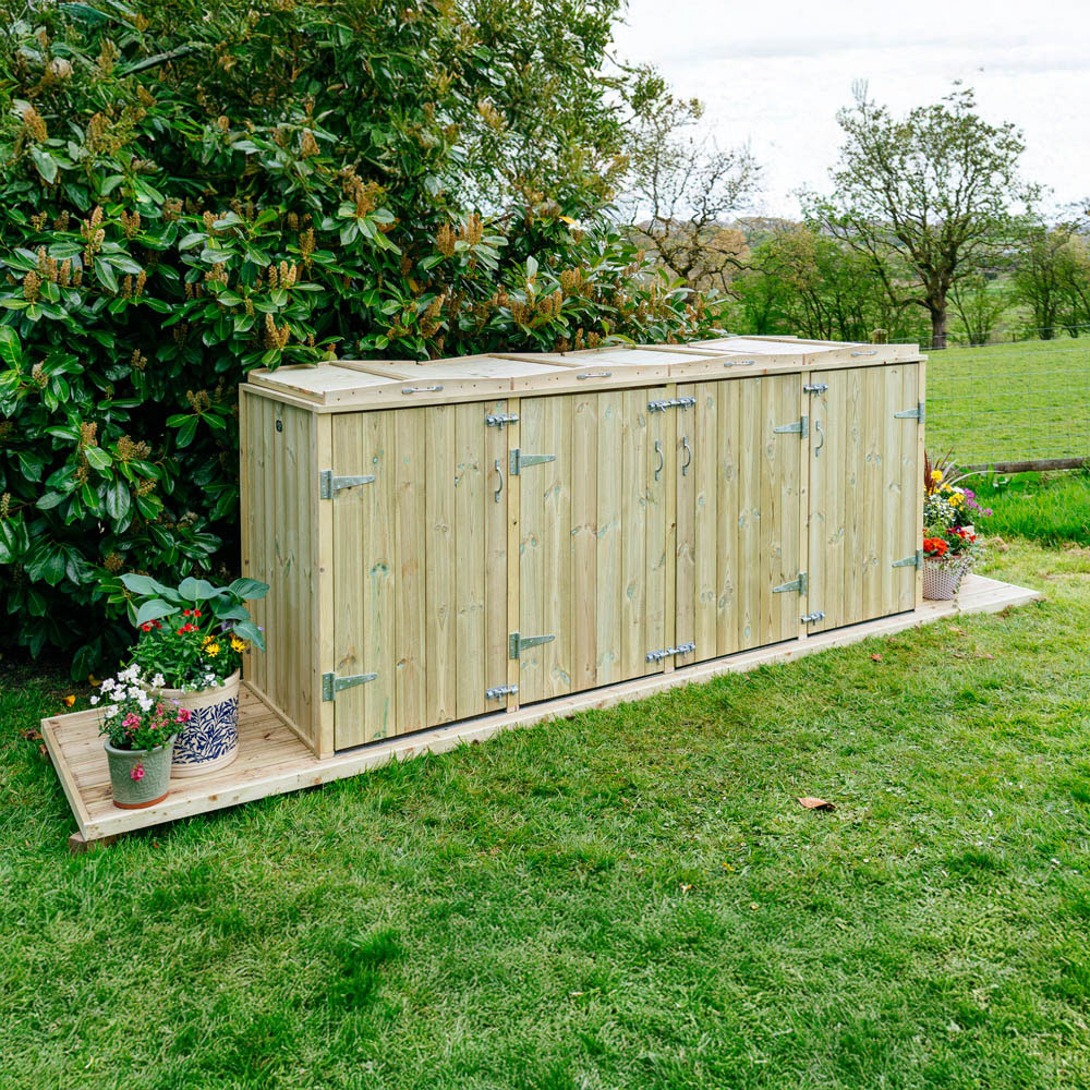 The Garden Village Shireburn 360L Quad Wheelie Bin Shed Image 6