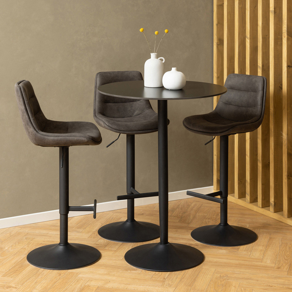 Florence Malta 2 Seater Round Ceramic Bar Table Matt Black Image 8