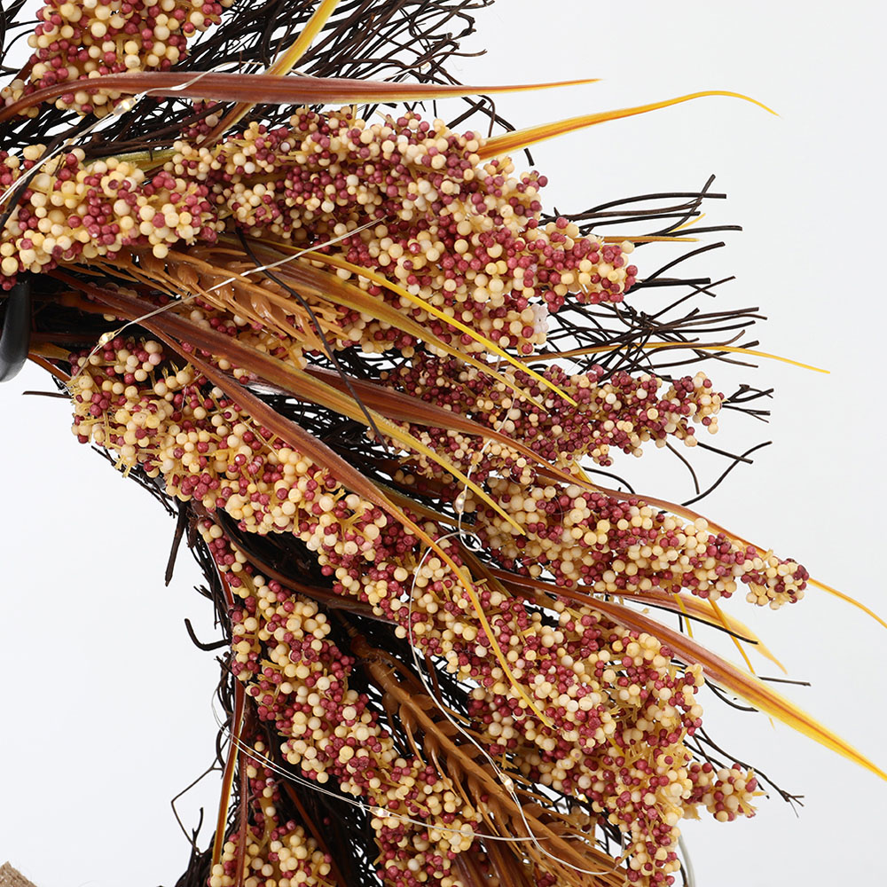 Living and Home LED Wreath with Golden Wheat Ears 50cm Image 5
