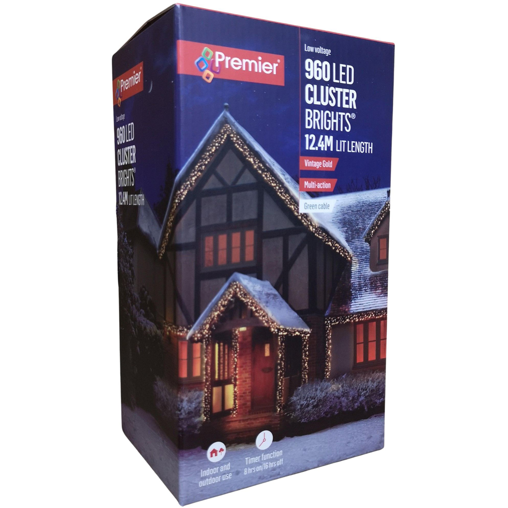 Premier ClusterBrights 960 Vintage Gold LED Cluster String Light 12.4m Image 7