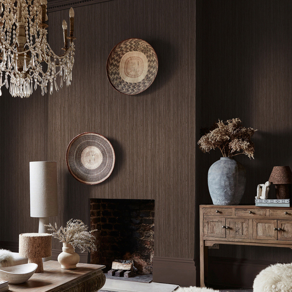 Abigail Ahern Fibre Stripe Chocolate Wallpaper Image 4