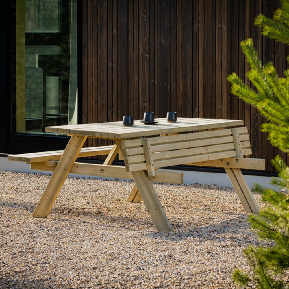 AMATA Ungurs Olive Wooden Picnic Table with Foldable Seats Image 4