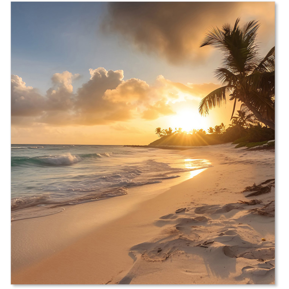 Warren Reed Designer Sunrise In Paradise Glass Kitchen Splashback 75 x 70cm Image 2