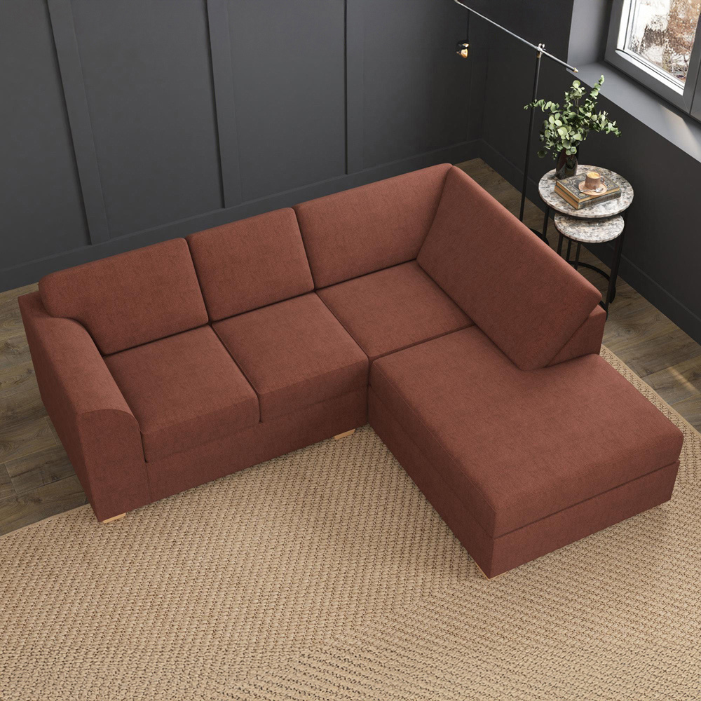 Modo 3 Seater Brick Venice Right Hand Fixed Back L-Shape Corner Sofa Image 7