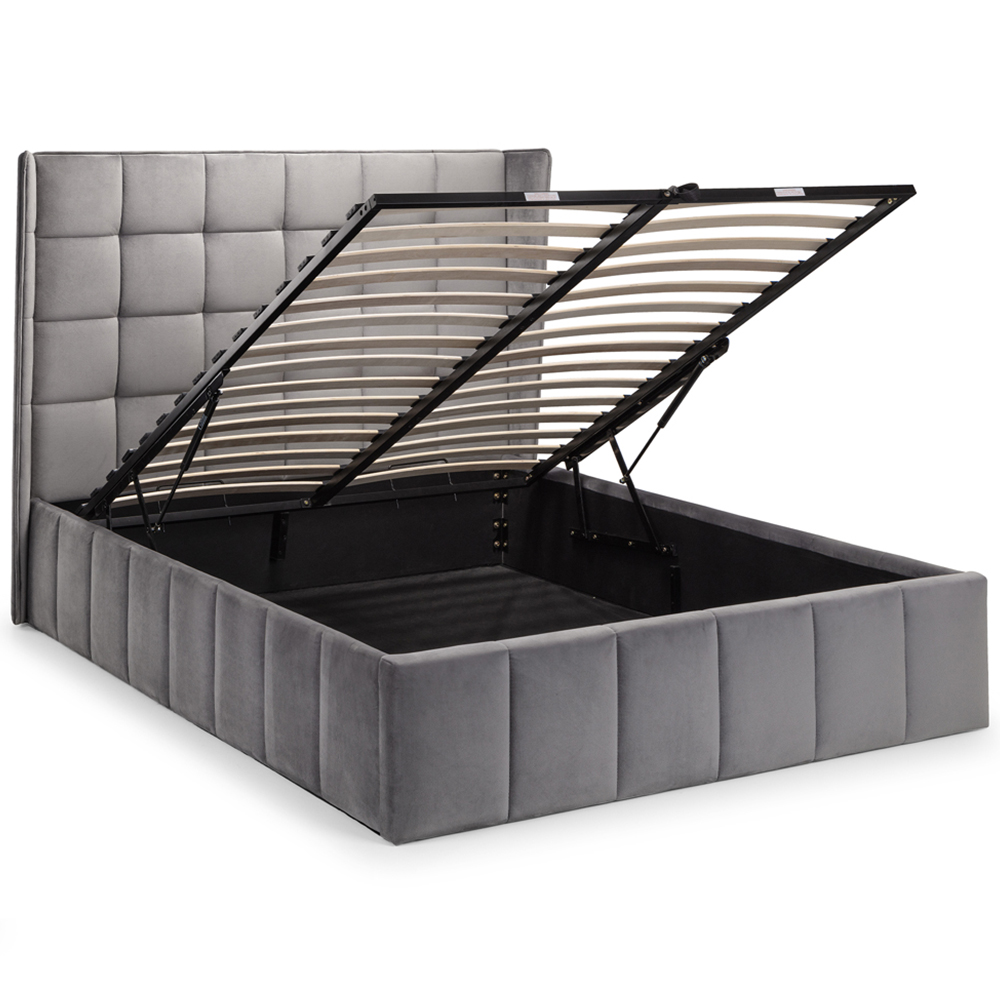 Julian Bowen Gatsby Double Light Grey Ottoman Storage Bed Image 4