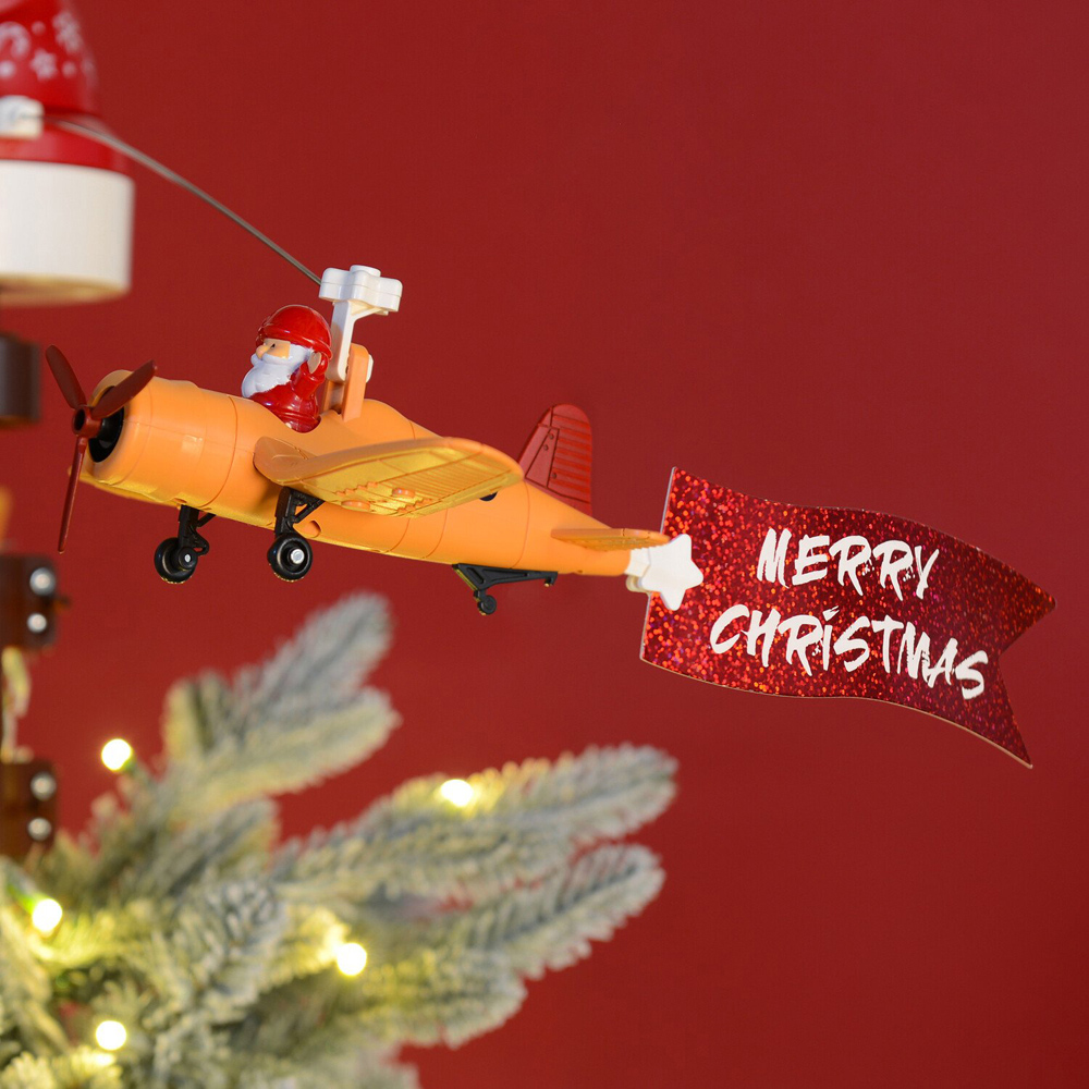 Christmas Santa and Reindeer Tree TopperRed Image 3