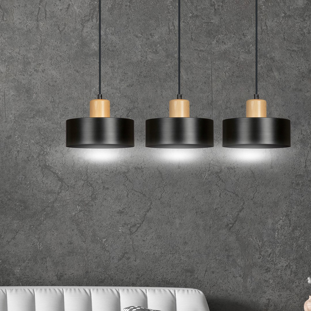 Emibig Torin 3 Light Black Pendant Lamp Image 8
