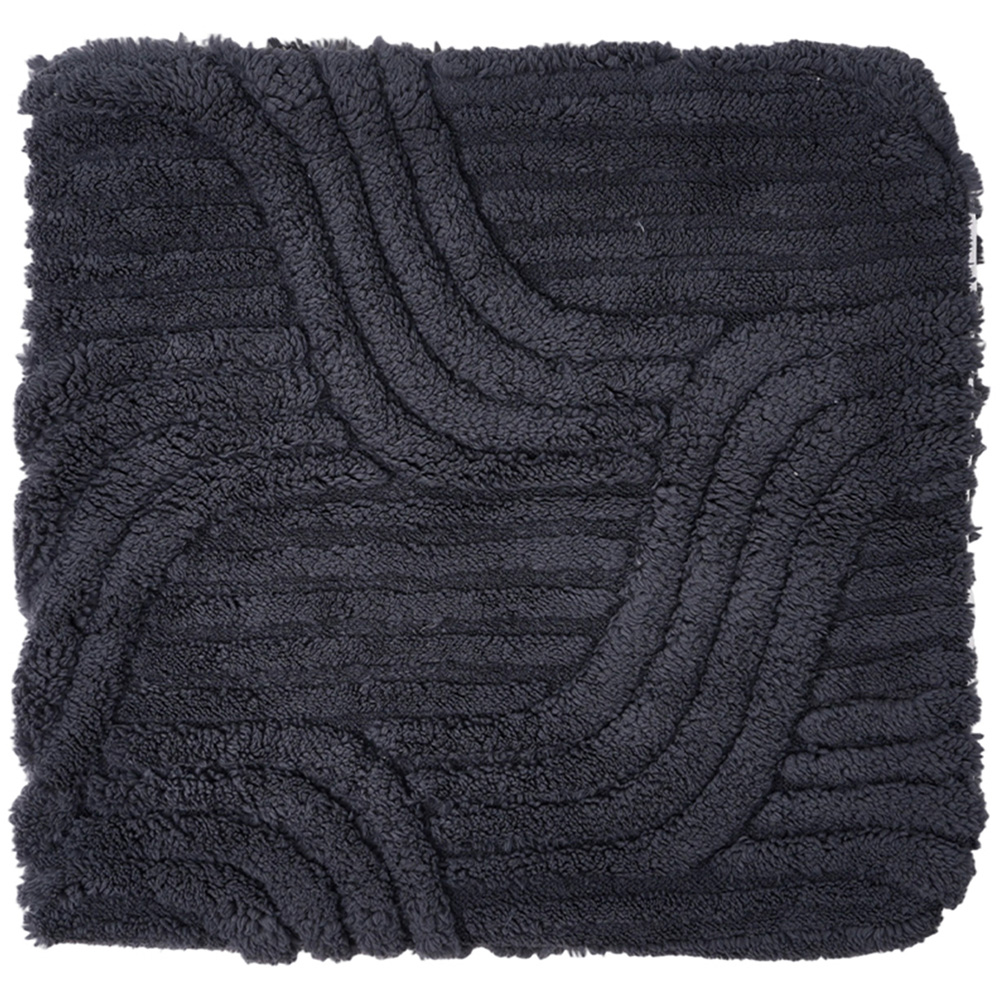 Living and Home Dark Grey Minimalist Wavy Geometric Plush Throw Pillow Cover 45 x 45cm Image 3
