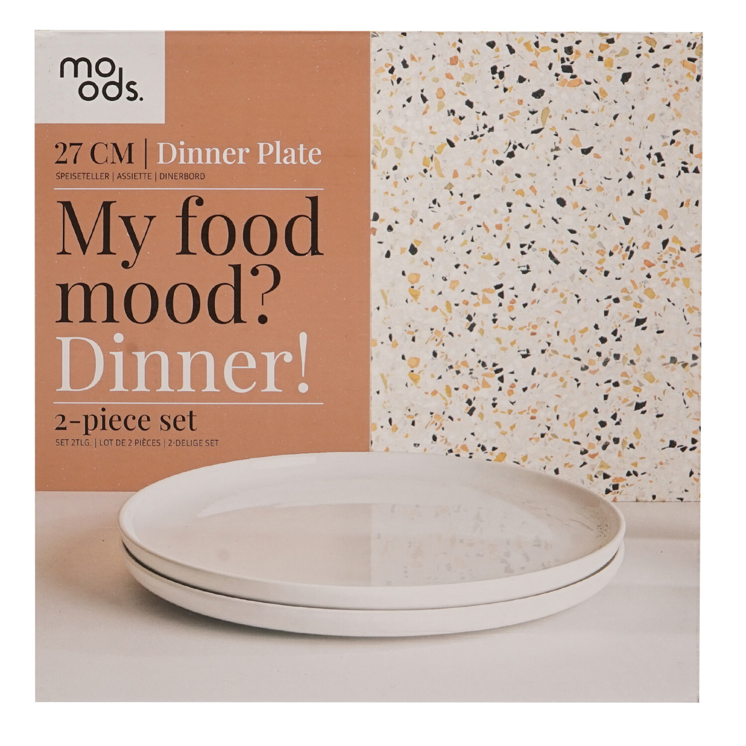 Set of 2 Moods Dinner Plates - White Image 2