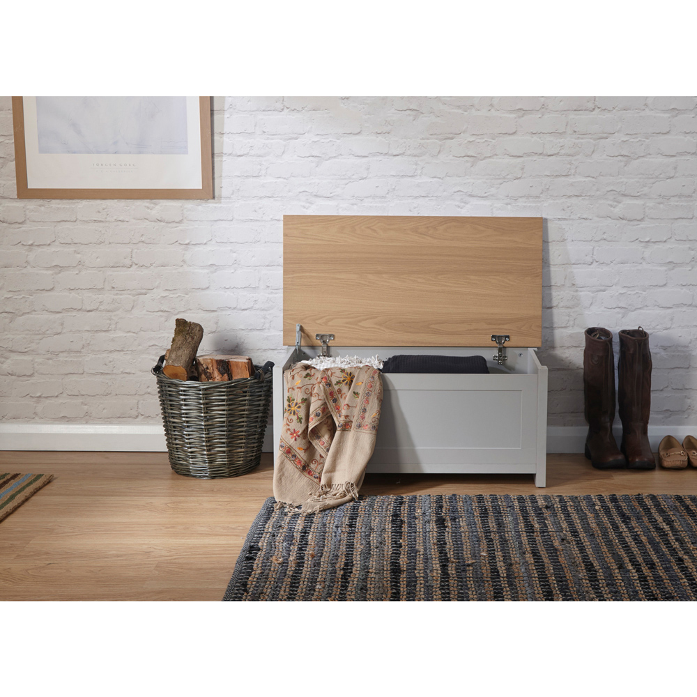 GFW Lancaster Grey Ottoman Storage Bench Image 5