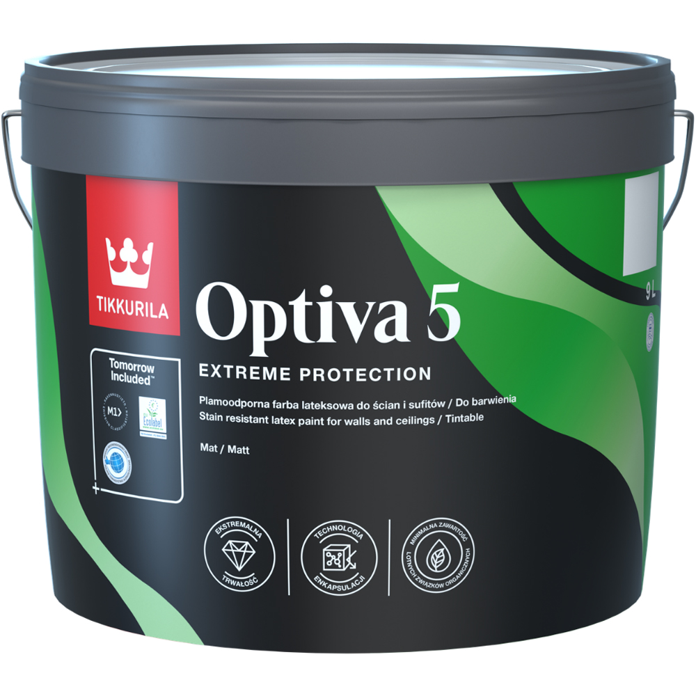 Tikkurila Optiva 5 Silk Road S440 Walls and Ceilings Stain-Resistant Matt Emulsion 10L Image 2