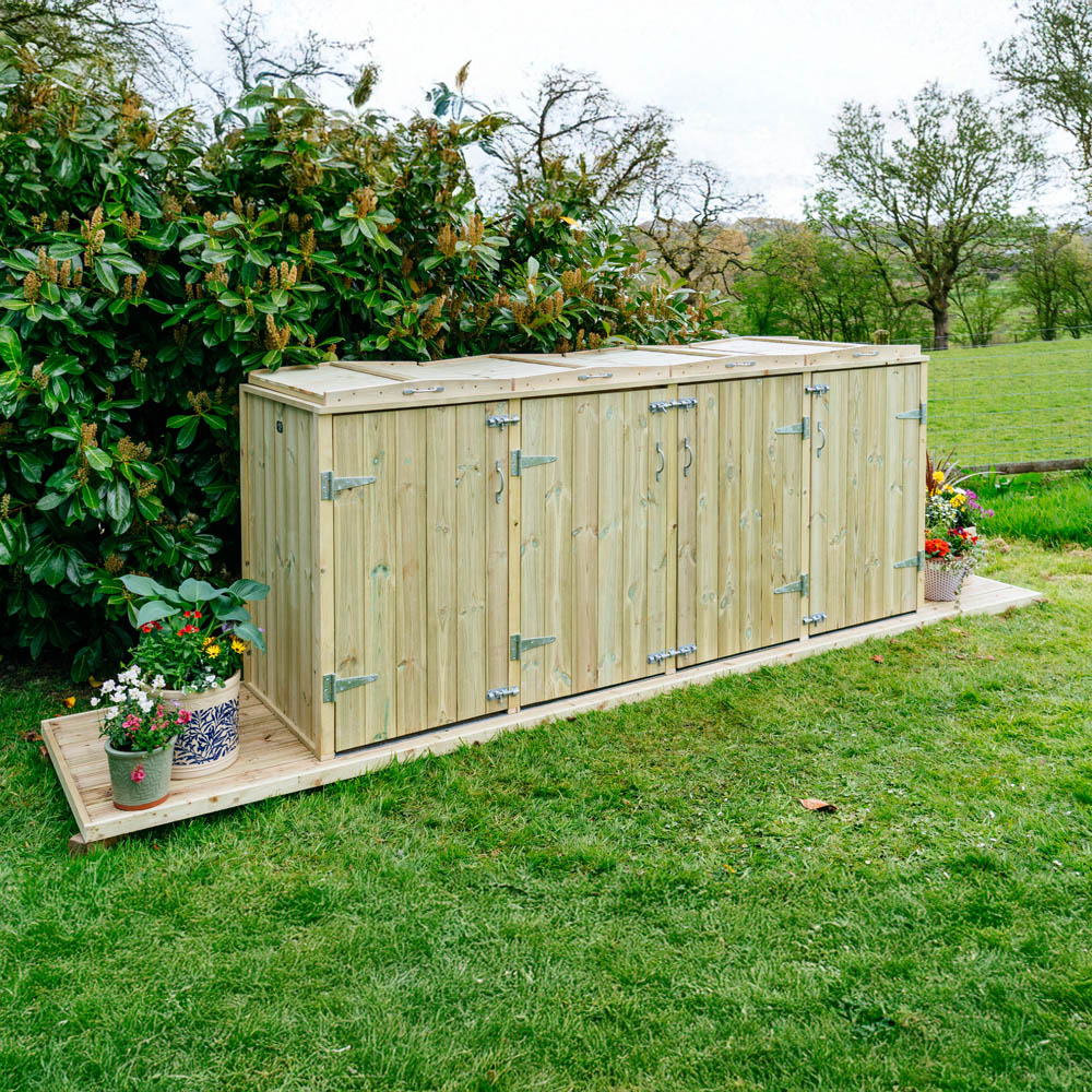 The Garden Village Shireburn 8 Recycle Box Storage Shed Image 2