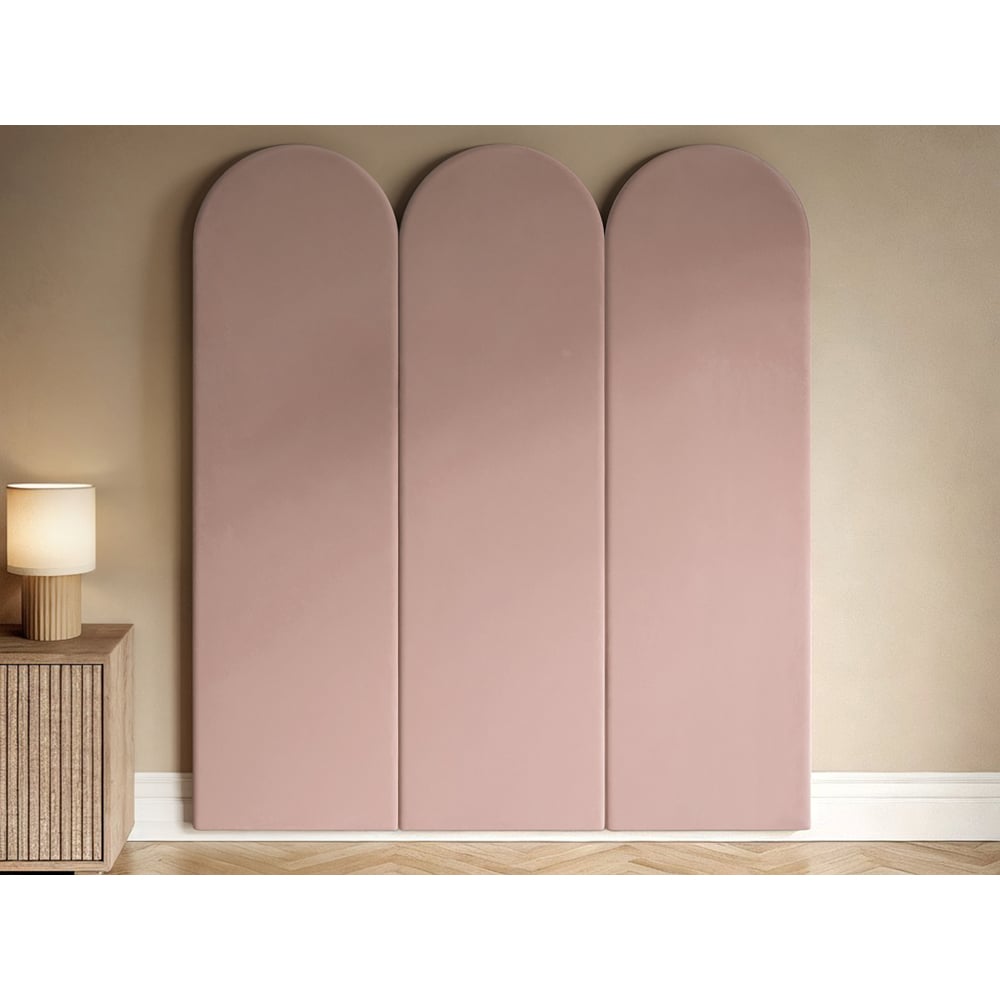 Solace+Co Cirrus Pink Velvet Headboard Panel 3 Pack Image 4