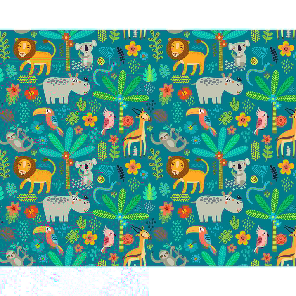 Origin Murals Tropical Animals Green Wall Mural Image 2